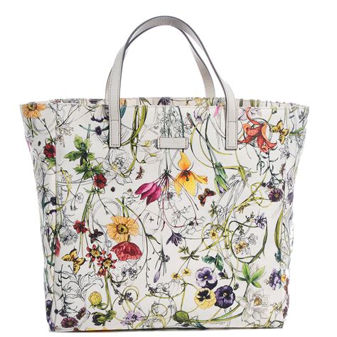 gucci flower tote bag|gucci tote with zipper.